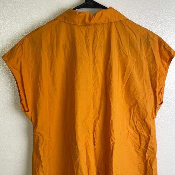 Max Mara Weekend Benny Dress Womens Size US 2 Orange Button Swing Designer Shirt - Picture 6 of 9